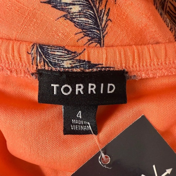 Torrid Coral Feather Cross Hatch Pinafore Midi Dress - Size 26 (4) - Picture 7 of 7